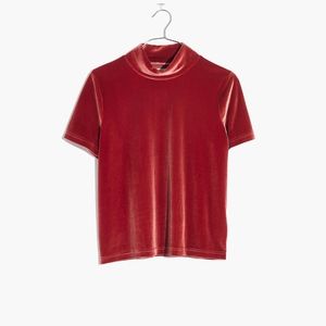 Like New! Madewell Velvet Mockneck Tee
